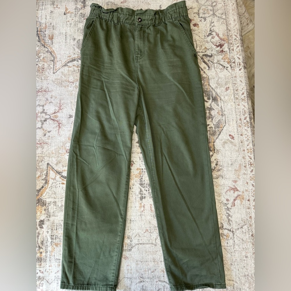 7 For All Mankind Green Paperbag Waist Jeans